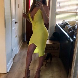 Neon halter dress